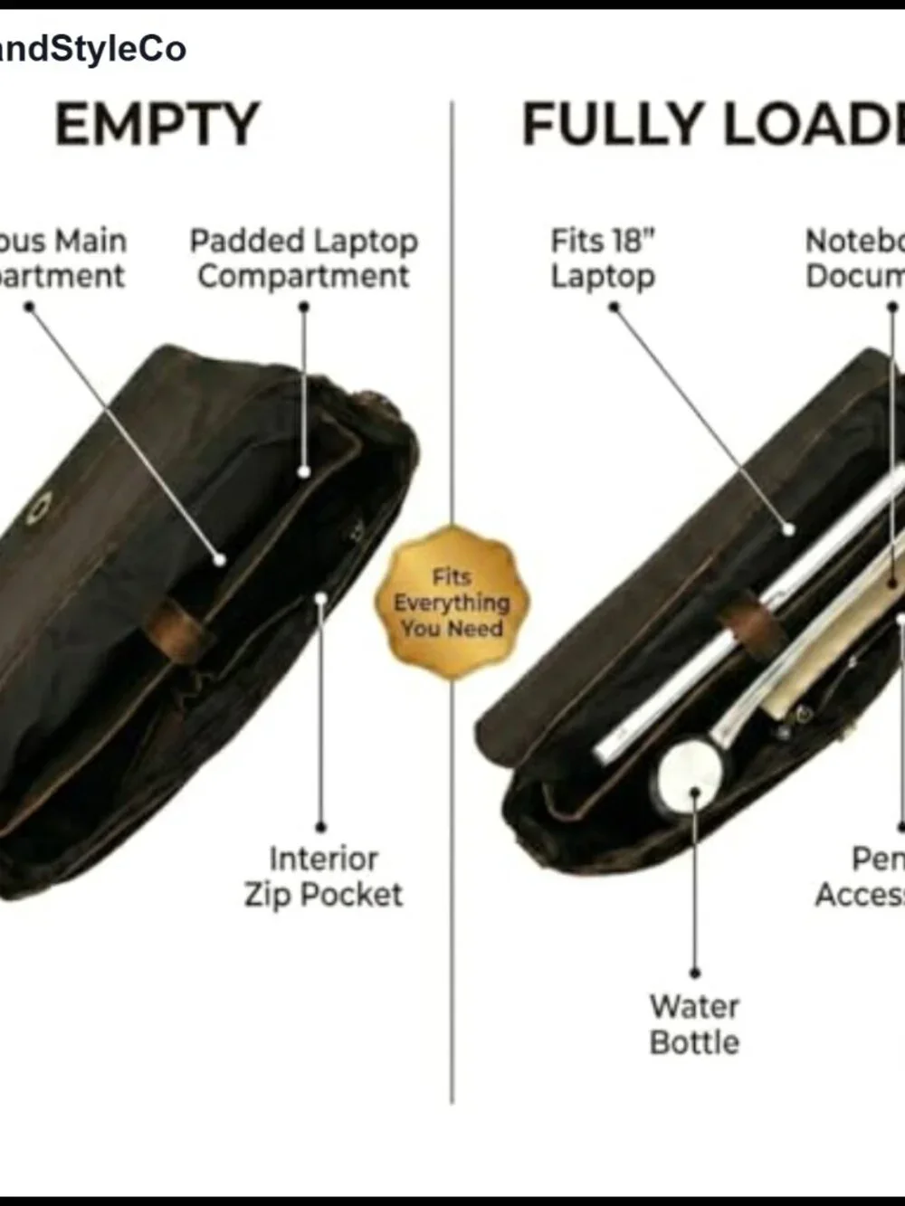 Genuine Leather Messenger Bag | Laptop Briefcase Satchel for Men & Women |